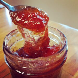 Sour Cherry Peach with Thyme Jam